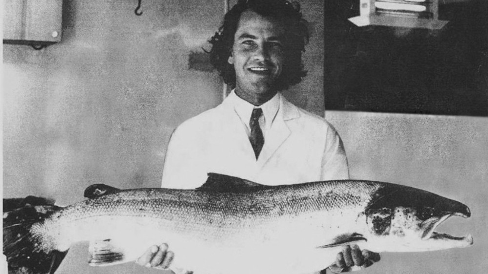 Andrew Coulbeck in 1990 with a magnificent wild-caught salmon