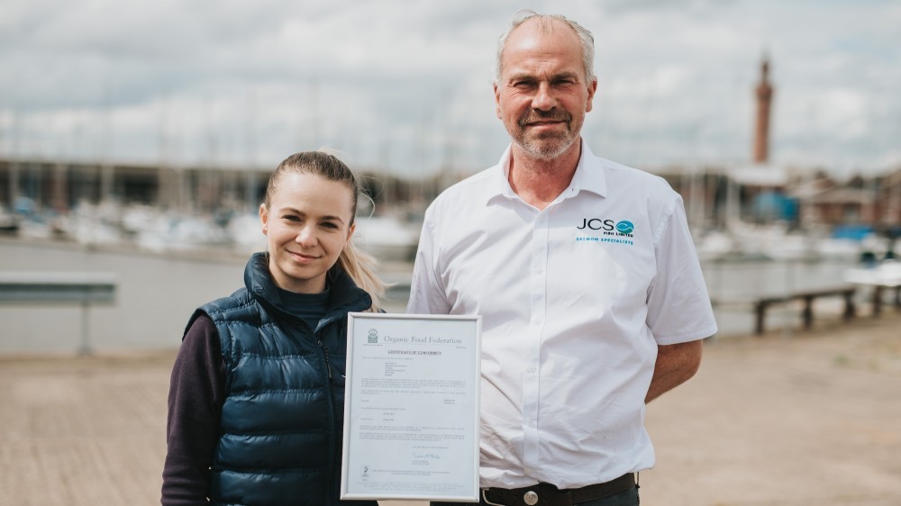 Andrew and Iuliana with our latest Organic Food Federation Conformity certificate.