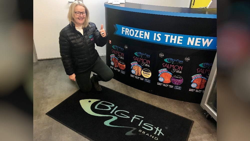 Our quality manager, Ann, with one of the new mats
